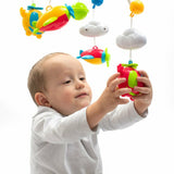 Carusel muzical, BabyMix, Pentru patut bebelusi, Cu proiectii, Cu 107 melodii si sunete ale naturii, Cu 4 jucarii, Blue