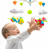 Carusel muzical, BabyMix, Pentru patut bebelusi, Cu proiectii, Cu 107 melodii si sunete ale naturii, Cu 4 jucarii, Blue