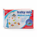 Carusel muzical, BabyMix, Pentru patut bebelusi, Cu proiectii, Cu 107 melodii si sunete ale naturii, Cu 4 jucarii, Blue