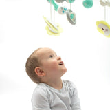 Carusel muzical, BabyMix, Pentru patut bebelusi, Cu proiectii, Cu melodii si sunete ale naturii, Cu 10 jucarii si ceas de jucarie pe suport, Mint