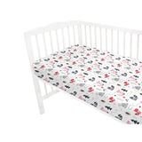 Cearceaf cu elastic, MimiNu, Pentru patut 120X60 cm, Din bumbac certificat Oeko Tex Standard 100, Fox
