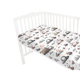 Cearceaf cu elastic, MimiNu, Pentru patut 140X70 cm, Din bumbac certificat Oeko Tex Standard 100, Design, Cars Grey