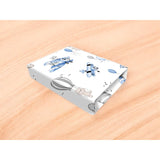 Cearceaf cu elastic, MimiNu, Pentru patut co-sleeper, Leonie, Dimensiune 83 x 50 cm, Din bumbac certificat Oeko Tex Standard 100, Blue Plane