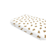 Cearceaf cu elastic, Qmini, Pentru pat 160x80 cm, Din bumbac certificat Oeko Tex Standard 100, Design, Teddy Toys