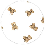 Cearceaf cu elastic, Qmini, Pentru pat 160x80 cm, Din bumbac certificat Oeko Tex Standard 100, Design, Teddy Toys