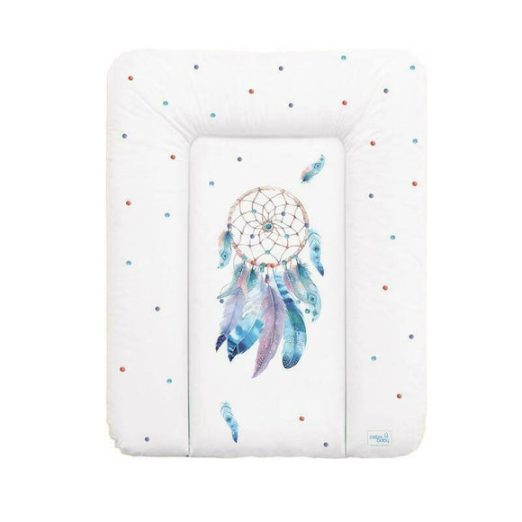 Saltea de infasat, Ceba Baby moale Dream Catcher, Fara ftalati, 70 x 50 cm, Alb/Albastru