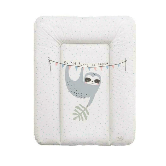 Saltea de infasat, Ceba Baby moale lenesul Candy Andy, Fara ftalati, 70 x 50 cm, Alb/Gri