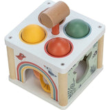 Centru de activitati, Free2Play, Cu figurine, Cu ciocanel, Din lemn, Conform cu standardul european de securitate EN71/123, 15 x 15 x 12 cm, 12 luni+, Multicolor