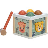 Centru de activitati, Free2Play, Cu figurine, Cu ciocanel, Din lemn, Conform cu standardul european de securitate EN71/123, 15 x 15 x 12 cm, 12 luni+, Multicolor