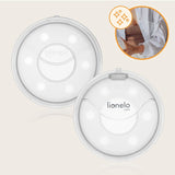 Colector de lapte, Lionelo, Milky, 2 buc, Se potriveste tuturor sutienelor, Cutie depozitare igienica inclusa, Fara bisfenol A, Capacitate 40 ml, Transparent