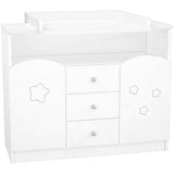 Comoda de infasat Hubners Matei 106 cm alb cu stelute