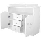 Comoda de infasat Hubners Matei 106 cm alb cu stelute