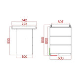 Comoda, Qmini, Wladi, Cu masa pentru infasat demontabila, Cu 3 sertare, Din pal+placa HDF, Alb