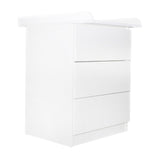 Comoda, Qmini, Wladi, Cu masa pentru infasat demontabila, Cu 3 sertare, Din pal+placa HDF, Alb