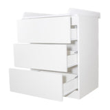 Comoda, Qmini, Wladi, Cu masa pentru infasat demontabila, Cu 3 sertare, Din pal+placa HDF, Alb