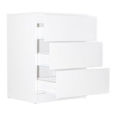 Comoda, Qmini, Wladi, Cu masa pentru infasat demontabila, Cu 3 sertare, Din pal+placa HDF, Alb