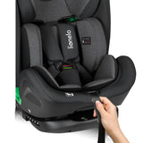 Scaun auto, Lionelo, Harper i-Size, Isofix, Cu centura TopTether, Cu spatar inclinabil in 5 pozitii, Cu tetiera reglabila in 13 pozitii, Cu tehnologie Dri Seat, Instalare cu fata inainte, 9-36 kg, 76-150 cm, Conform cu ECE R129, Gri