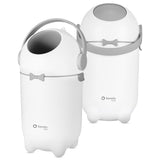 Cos pentru scutece, Lionelo, Capacitate 10 l, Sistem etans impotriva mirosurilor, Compatibil cu saci universali, Operare cu o mana, Alb