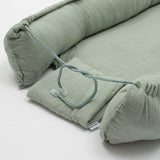 Cosulet bebelus, New Baby, Pentru dormit, Baby Nest 80 x 50 cm, Din muselina, Din materiale certificate Oeko Tex Standard 100, Salvia