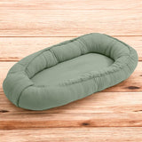 Cosulet bebelus, New Baby, Pentru dormit, Baby Nest 80 x 50 cm, Din muselina, Din materiale certificate Oeko Tex Standard 100, Salvia