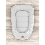 Cosulet bebelus, Qmini, Pentru dormit, Baby Nest 55 x 75 cm, Husa 100% muselina dubla, Material certificat Oeko Tex Standard 100, Gray