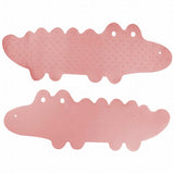 Covoras de baie, Bocioland, Antiderapant, Cu ventuze, Silicon, 33 x 90 cm, Crocodile Pink