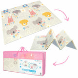 Covoras de joaca, Bocioland, Grey Elephant, Pliabil, Protectie impotriva loviturilor, Dimensiune mare, 180 x 150 cm, Cu Imprimeu pe ambele parti, Potrivit pentru utlizare atat in interior, cat si in exterior