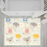 Covoras de joaca, Bocioland, Grey Elephant, Pliabil, Protectie impotriva loviturilor, Dimensiune mare, 180 x 150 cm, Cu Imprimeu pe ambele parti, Potrivit pentru utlizare atat in interior, cat si in exterior