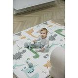 Covoras de joaca, FreeON, Magic Dino, Cu doua fete, Pliabil, Protectie impotriva loviturilor, 200 x 150 cm, Cu Imprimeu pe ambele parti, 0 luni+, Multicolor