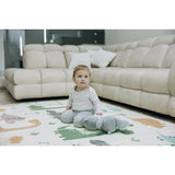 Covoras de joaca, FreeON, Magic Dino, Cu doua fete, Pliabil, Protectie impotriva loviturilor, 200 x 150 cm, Cu Imprimeu pe ambele parti, 0 luni+, Multicolor