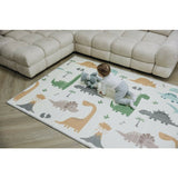 Covoras de joaca, FreeON, Magic Dino, Cu doua fete, Pliabil, Protectie impotriva loviturilor, 200 x 150 cm, Cu Imprimeu pe ambele parti, 0 luni+, Multicolor