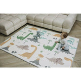 Covoras de joaca, FreeON, Magic Dino, Cu doua fete, Pliabil, Protectie impotriva loviturilor, 200 x 150 cm, Cu Imprimeu pe ambele parti, 0 luni+, Multicolor