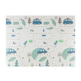 Covoras de joaca, Petite&Mars, Reversibil, Include geanta pentru transport, Pliabil si impermeabil, Non-toxic, 197 x 147 x 1 cm, Campy Cars, 0 luni+, Multicolor