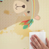 Covoras de joaca, Petite&Mars, Reversibil, Include geanta pentru transport, Pliabil si impermeabil, Non-toxic, 197 x 147 x 1 cm, Jungle, 0 luni+, Multicolor