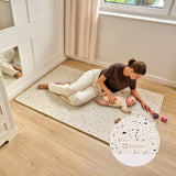 Covoras educativ, Lionelo, Yoka, Din spuma XPE non-toxica, Tip puzzle, 6 piese, Cu doua fete, Suprafata antiderapanta, 173x116 cm, Grosime 1.5 cm, Bej