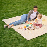 Covoras educativ, Lionelo, Zora, Din spuma XPE non-toxica, Cu doua fete, Suprafata antiderapanta, Dimensiune mare, 180x200 cm, Grosime 1.5 cm, Pliabil, Include geanta pentru transport, Bej