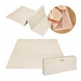 Covoras educativ, Lionelo, Zora, Din spuma XPE non-toxica, Cu doua fete, Suprafata antiderapanta, Dimensiune mare, 180x200 cm, Grosime 1.5 cm, Pliabil, Include geanta pentru transport, Bej