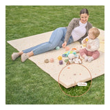 Covoras educativ, Lionelo, Zora, Din spuma XPE non-toxica, Cu doua fete, Suprafata antiderapanta, Dimensiune mare, 180x200 cm, Grosime 1.5 cm, Pliabil, Include geanta pentru transport, Bej