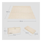 Covoras educativ, Lionelo, Zora, Din spuma XPE non-toxica, Cu doua fete, Suprafata antiderapanta, Dimensiune mare, 180x200 cm, Grosime 1.5 cm, Pliabil, Include geanta pentru transport, Bej