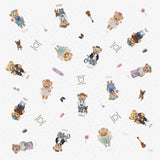 Covoras impermeabil pentru copii, Ceba Baby, Rezistent la pete, Sigur pentru pielea bebelusului, Usor de curatat, 120x120 cm, Fluffy Puffy Teddy Bears Team, Multicolor