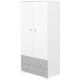 Dulap cu 2 usi si 2 sertare Hubners Patrik alb grafit