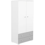 Dulap cu 2 usi si 2 sertare Hubners Patrik alb grafit