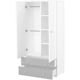 Dulap cu 2 usi si 2 sertare Hubners Patrik alb grafit