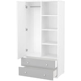 Dulap cu o usa si 2 sertare Hubners Patrik alb grafit