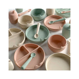 Farfurie BLW, Jane, Din silicon, Cu ventuze, 17 x 17 x 4 cm, BPA Free, Sand