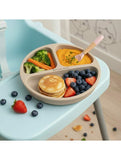 Farfurie compartimentata, Bocioland, Rotunda, Cu 3 compartimente, Fara BPA, 6-36 luni, Beige