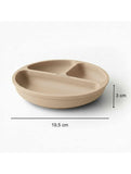 Farfurie compartimentata, Bocioland, Rotunda, Cu 3 compartimente, Fara BPA, 6-36 luni, Beige