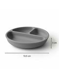 Farfurie compartimentata, Bocioland, Rotunda, Cu 3 compartimente, Fara BPA, 6-36 luni, Dark grey