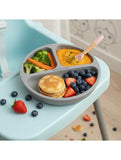 Farfurie compartimentata, Bocioland, Rotunda, Cu 3 compartimente, Fara BPA, 6-36 luni, Gray