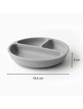 Farfurie compartimentata, Bocioland, Rotunda, Cu 3 compartimente, Fara BPA, 6-36 luni, Gray